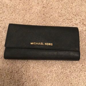 Michael Kors black wallet with checkbook holder